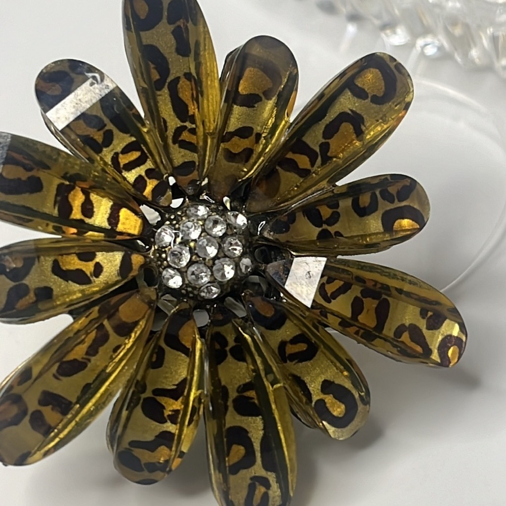 LEOPARD&CRYSTAL FLOWER RING - Picture 9 of 9